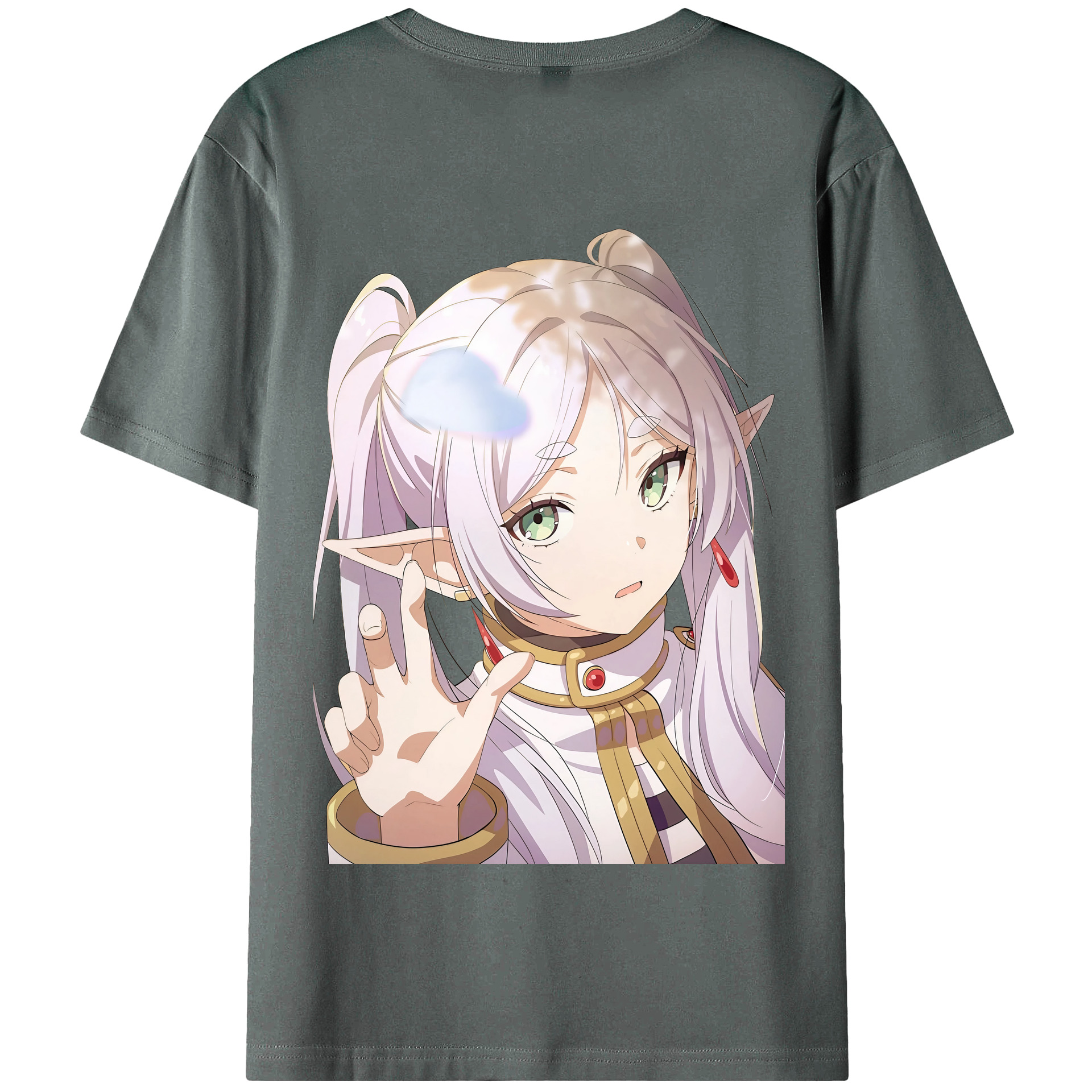 （画像用） 葬送のフリーレン Frieren 綿100％半袖Tシャツ（背面プリント）